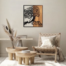 Wallity Tree Woman - 290 Escultura de pared Negro y Nogal